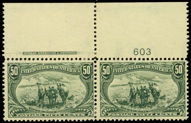 US Stamps Value Scott # 291: 50c 1898 Trans Mississippi Exposition. Daniel Kelleher Auctions, Jan 2015, Sale 663, Lot 1567