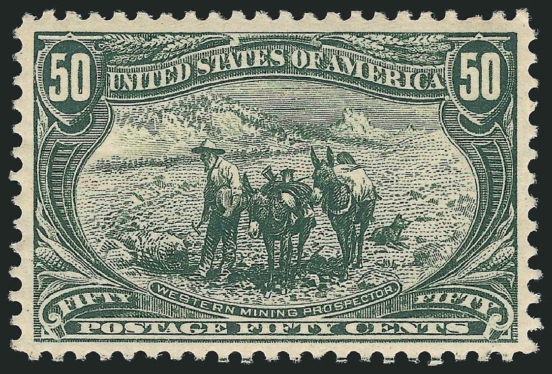 US Stamp Values Scott # 291: 1898 50c Trans Mississippi Exposition. Robert Siegel Auction Galleries, Dec 2014, Sale 1090, Lot 1417