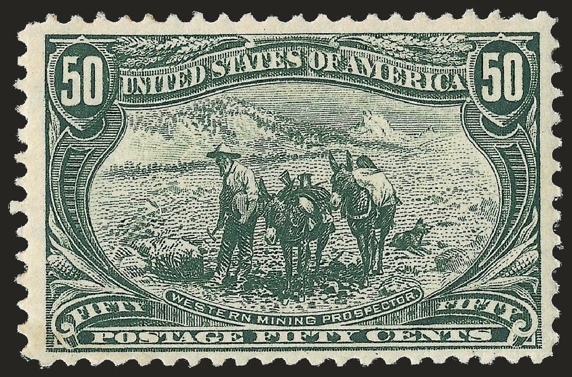 Value of US Stamp Scott Catalogue #291: 1898 50c Trans Mississippi Exposition. Robert Siegel Auction Galleries, Sep 2009, Sale 976, Lot 1827