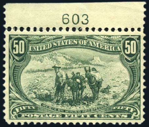 Values of US Stamps Scott Catalog 291: 1898 50c Trans Mississippi Exposition. Harmer-Schau Auction Galleries, Jun 2008, Sale 78, Lot 1478