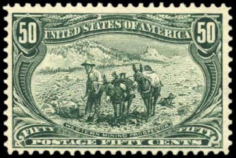 Values of US Stamps Scott Cat. # 291 - 1898 50c Trans Mississippi Exposition. Harmer-Schau Auction Galleries, Oct 2010, Sale 87, Lot 248