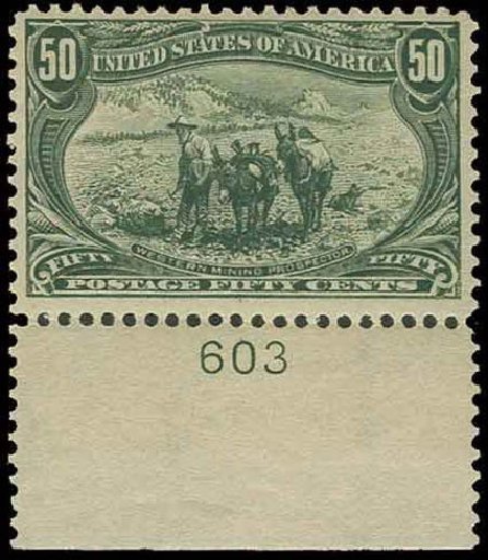 Value of US Stamp Scott Catalog #291 - 50c 1898 Trans Mississippi Exposition. H.R. Harmer, Nov 2013, Sale 3004, Lot 1208