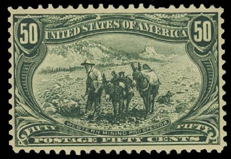 US Stamps Prices Scott Catalogue #291 - 1898 50c Trans Mississippi Exposition. Daniel Kelleher Auctions, Jun 2012, Sale 630, Lot 1668