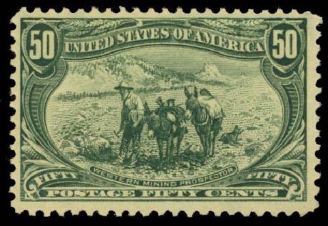 Price of US Stamps Scott Catalog # 291 - 1898 50c Trans Mississippi Exposition. Daniel Kelleher Auctions, Oct 2014, Sale 660, Lot 2278
