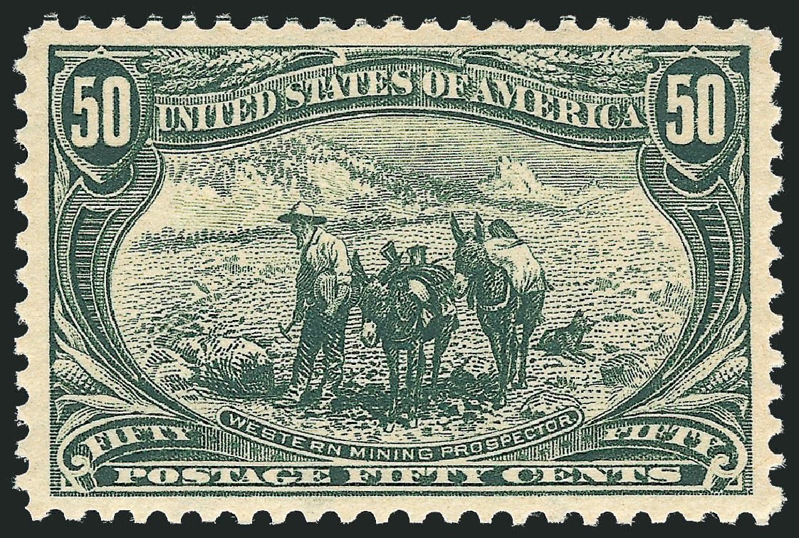 Value of US Stamps Scott Catalogue #291: 1898 50c Trans Mississippi Exposition. Robert Siegel Auction Galleries, Dec 2011, Sale 1017, Lot 728