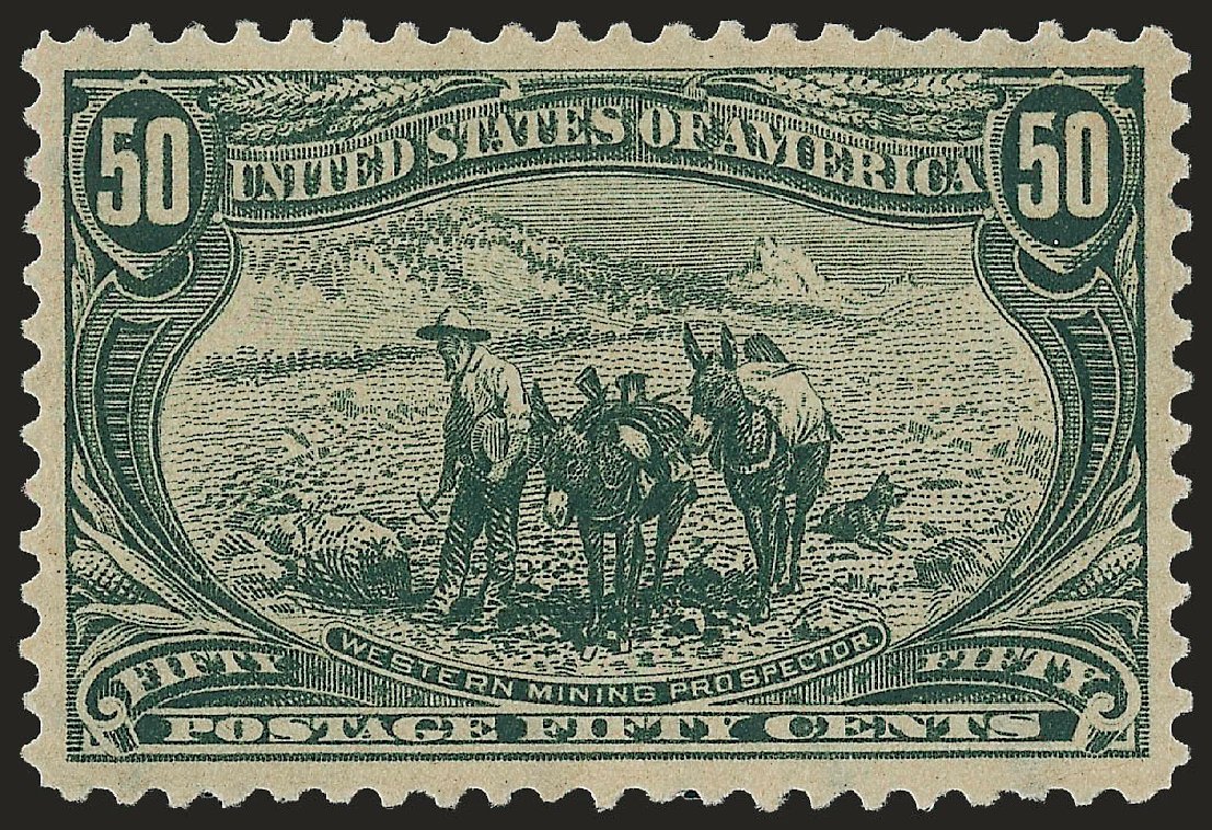 Values of US Stamps Scott Cat. 291: 1898 50c Trans Mississippi Exposition. Robert Siegel Auction Galleries, Jun 2009, Sale 975, Lot 1628