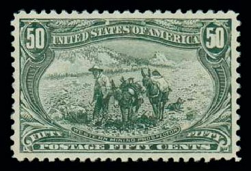 Cost of US Stamp Scott Cat. #291: 1898 50c Trans Mississippi Exposition. Matthew Bennett International, Oct 2007, Sale 322, Lot 2139