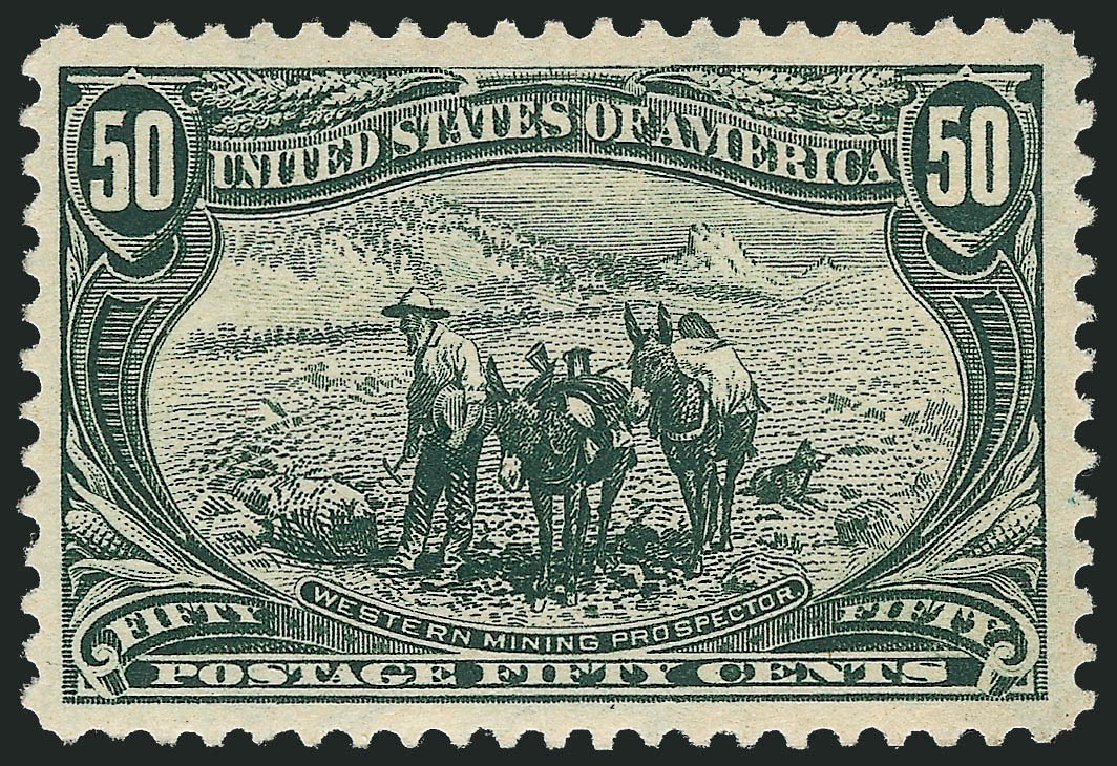 US Stamp Values Scott #291 - 1898 50c Trans Mississippi Exposition. Robert Siegel Auction Galleries, Dec 2011, Sale 1017, Lot 729