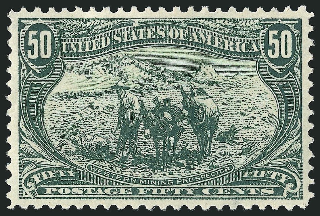 US Stamps Prices Scott Catalog # 291 - 50c 1898 Trans Mississippi Exposition. Robert Siegel Auction Galleries, Sep 2014, Sale 1078, Lot 419