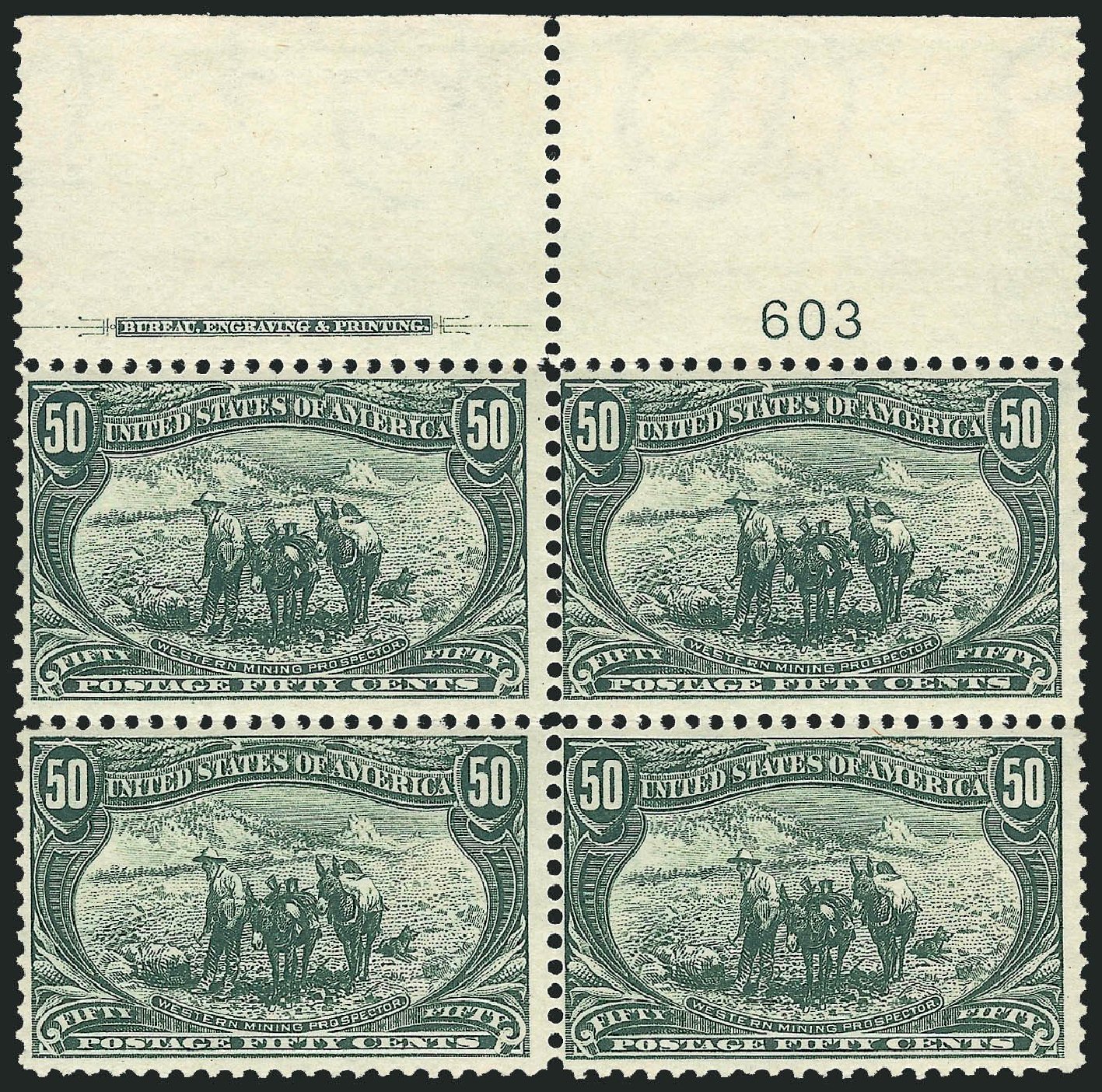 Values of US Stamp Scott Cat. # 291: 1898 50c Trans Mississippi Exposition. Robert Siegel Auction Galleries, Dec 2014, Sale 1090, Lot 1419