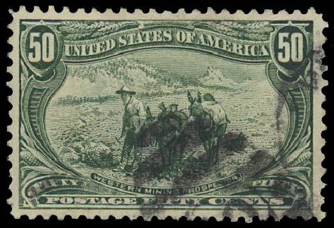 Prices of US Stamp Scott Catalog 291: 1898 50c Trans Mississippi Exposition. Daniel Kelleher Auctions, Jan 2012, Sale 628, Lot 410