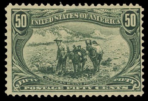 US Stamps Price Scott Catalogue #291: 1898 50c Trans Mississippi Exposition. Daniel Kelleher Auctions, Aug 2012, Sale 631, Lot 1020