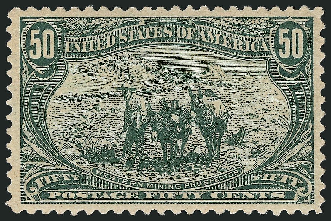 US Stamp Prices Scott Cat. 291: 50c 1898 Trans Mississippi Exposition. Robert Siegel Auction Galleries, Oct 2011, Sale 1014, Lot 1650
