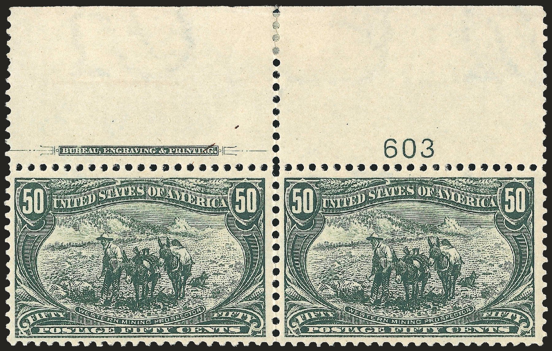 Values of US Stamp Scott Cat. #291 - 1898 50c Trans Mississippi Exposition. Robert Siegel Auction Galleries, Sep 2009, Sale 976, Lot 1830