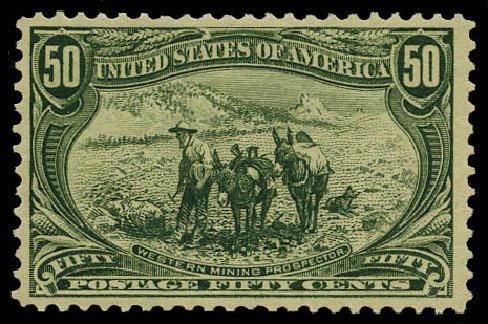 Prices of US Stamps Scott Catalogue # 291 - 1898 50c Trans Mississippi Exposition. Daniel Kelleher Auctions, May 2015, Sale 669, Lot 2821