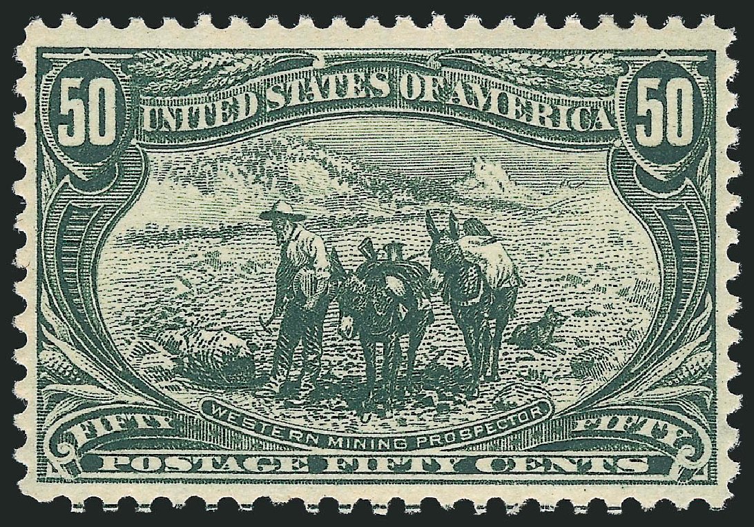 US Stamp Values Scott #291: 50c 1898 Trans Mississippi Exposition. Robert Siegel Auction Galleries, Oct 2011, Sale 1014, Lot 1651