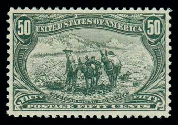 US Stamp Price Scott Cat. 291: 50c 1898 Trans Mississippi Exposition. Matthew Bennett International, Dec 2007, Sale 325, Lot 1854