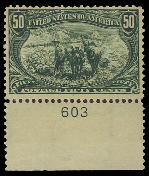 US Stamps Value Scott Cat. #291: 1898 50c Trans Mississippi Exposition. Daniel Kelleher Auctions, Jun 2012, Sale 630, Lot 1664
