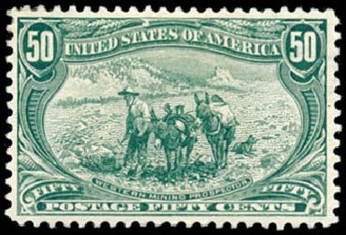 Values of US Stamps Scott Catalogue # 291: 1898 50c Trans Mississippi Exposition. Schuyler J. Rumsey Philatelic Auctions, Apr 2015, Sale 60, Lot 2294