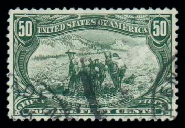 Prices of US Stamps Scott 291 - 1898 50c Trans Mississippi Exposition. Matthew Bennett International, Dec 2007, Sale 323, Lot 485