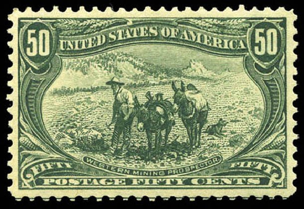 Values of US Stamp Scott # 291: 1898 50c Trans Mississippi Exposition. Matthew Bennett International, Mar 2011, Sale 337, Lot 2745