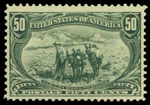 Costs of US Stamps Scott Catalog # 291 - 1898 50c Trans Mississippi Exposition. Daniel Kelleher Auctions, Dec 2014, Sale 661, Lot 255