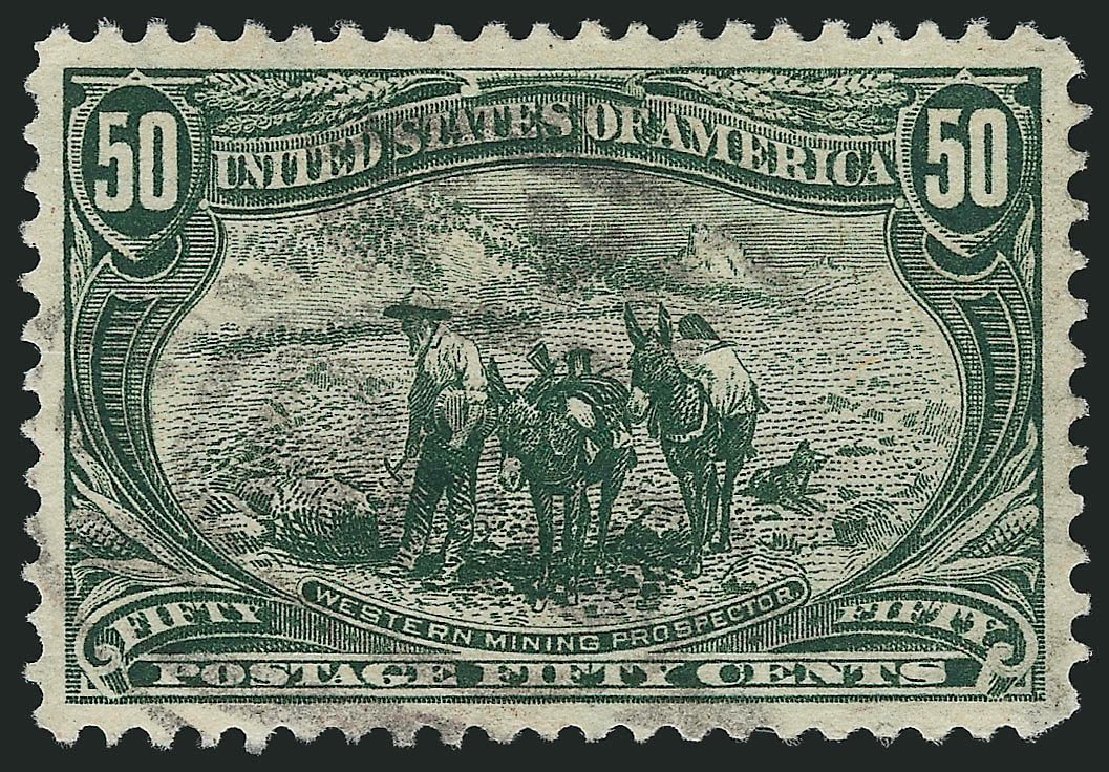 US Stamp Values Scott Cat. 291: 1898 50c Trans Mississippi Exposition. Robert Siegel Auction Galleries, Sep 2014, Sale 1078, Lot 422