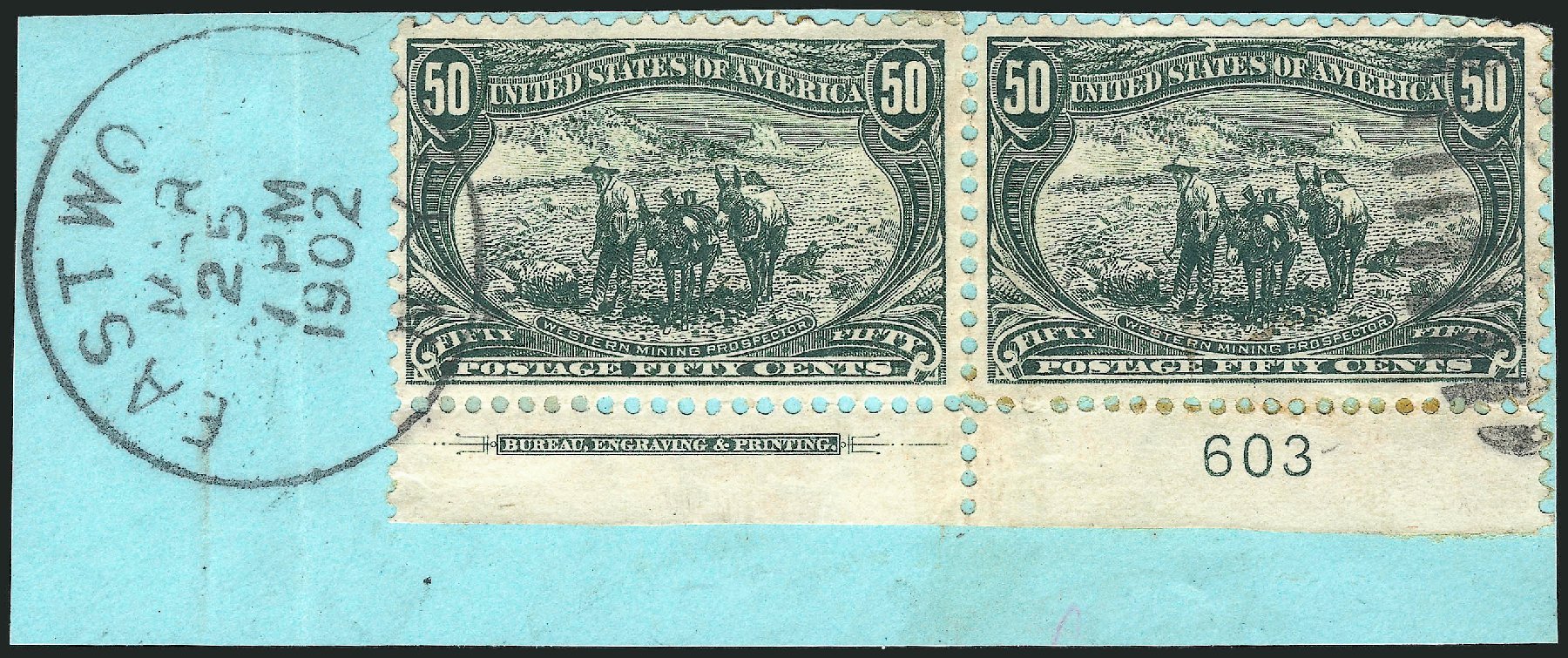 Value of US Stamp Scott Cat. 291: 50c 1898 Trans Mississippi Exposition. Robert Siegel Auction Galleries, Nov 2013, Sale 1056, Lot 323