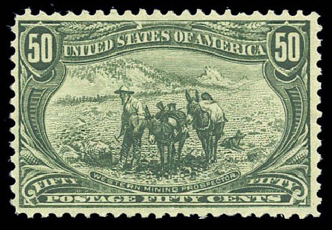 Costs of US Stamps Scott #291: 1898 50c Trans Mississippi Exposition. Matthew Bennett International, Sep 2010, Sale 333, Lot 3706