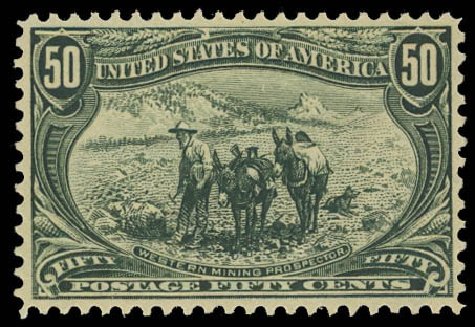 Values of US Stamps Scott Cat. 291 - 1898 50c Trans Mississippi Exposition. Daniel Kelleher Auctions, Jun 2012, Sale 630, Lot 1666