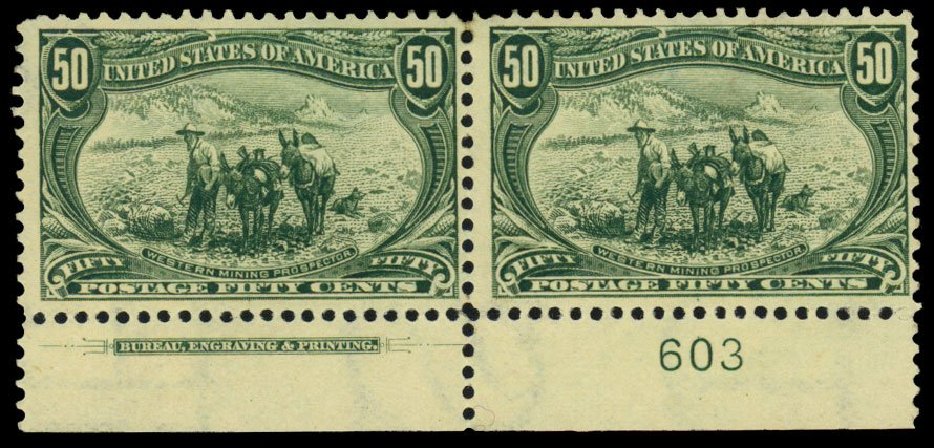 US Stamp Price Scott # 291: 1898 50c Trans Mississippi Exposition. Daniel Kelleher Auctions, Dec 2013, Sale 640, Lot 256