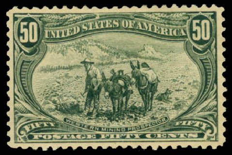 Values of US Stamps Scott Catalog # 291: 50c 1898 Trans Mississippi Exposition. Daniel Kelleher Auctions, Jan 2015, Sale 663, Lot 1566
