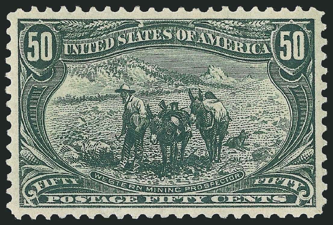 US Stamps Prices Scott 291 - 50c 1898 Trans Mississippi Exposition. Robert Siegel Auction Galleries, Feb 2010, Sale 983, Lot 186