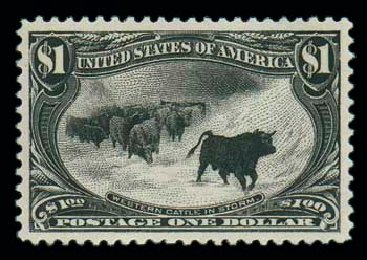 US Stamp Value Scott Catalog #292 - US$1.00 1898 Trans Mississippi Exposition. Matthew Bennett International, Jun 2007, Sale 319, Lot 1317