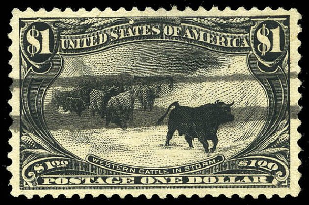 US Stamp Value Scott Catalogue #292 - 1898 US$1.00 Trans Mississippi Exposition. Matthew Bennett International, May 2014, Sale 350, Lot 427