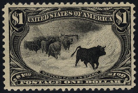 US Stamps Values Scott # 292 - US$1.00 1898 Trans Mississippi Exposition. Cherrystone Auctions, May 2008, Sale 200805, Lot 217