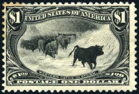 Cost of US Stamps Scott Cat. #292 - US$1.00 1898 Trans Mississippi Exposition. Harmer-Schau Auction Galleries, Feb 2010, Sale 84, Lot 1497