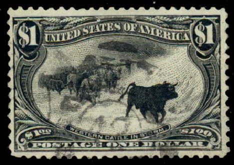 Prices of US Stamps Scott Catalogue # 292: 1898 US$1.00 Trans Mississippi Exposition. Daniel Kelleher Auctions, Sep 2013, Sale 639, Lot 1107