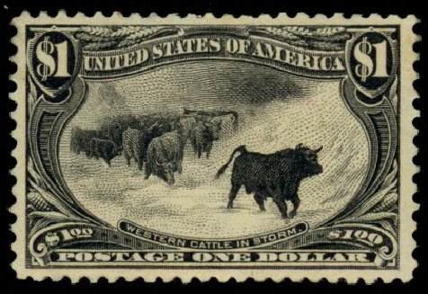Price of US Stamp Scott Catalogue #292 - US$1.00 1898 Trans Mississippi Exposition. Daniel Kelleher Auctions, Dec 2013, Sale 640, Lot 257
