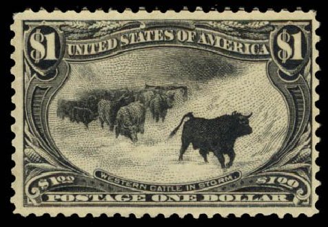 Prices of US Stamp Scott Catalogue # 292: US$1.00 1898 Trans Mississippi Exposition. Daniel Kelleher Auctions, Dec 2014, Sale 661, Lot 257