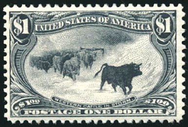 US Stamps Price Scott #292: US$1.00 1898 Trans Mississippi Exposition. Schuyler J. Rumsey Philatelic Auctions, Apr 2015, Sale 60, Lot 2297
