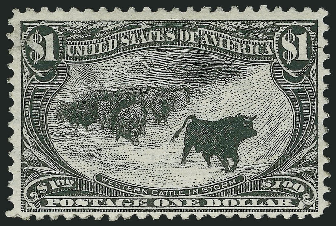 US Stamps Prices Scott Catalogue 292: US$1.00 1898 Trans Mississippi Exposition. Robert Siegel Auction Galleries, Jun 2011, Sale 1011, Lot 657