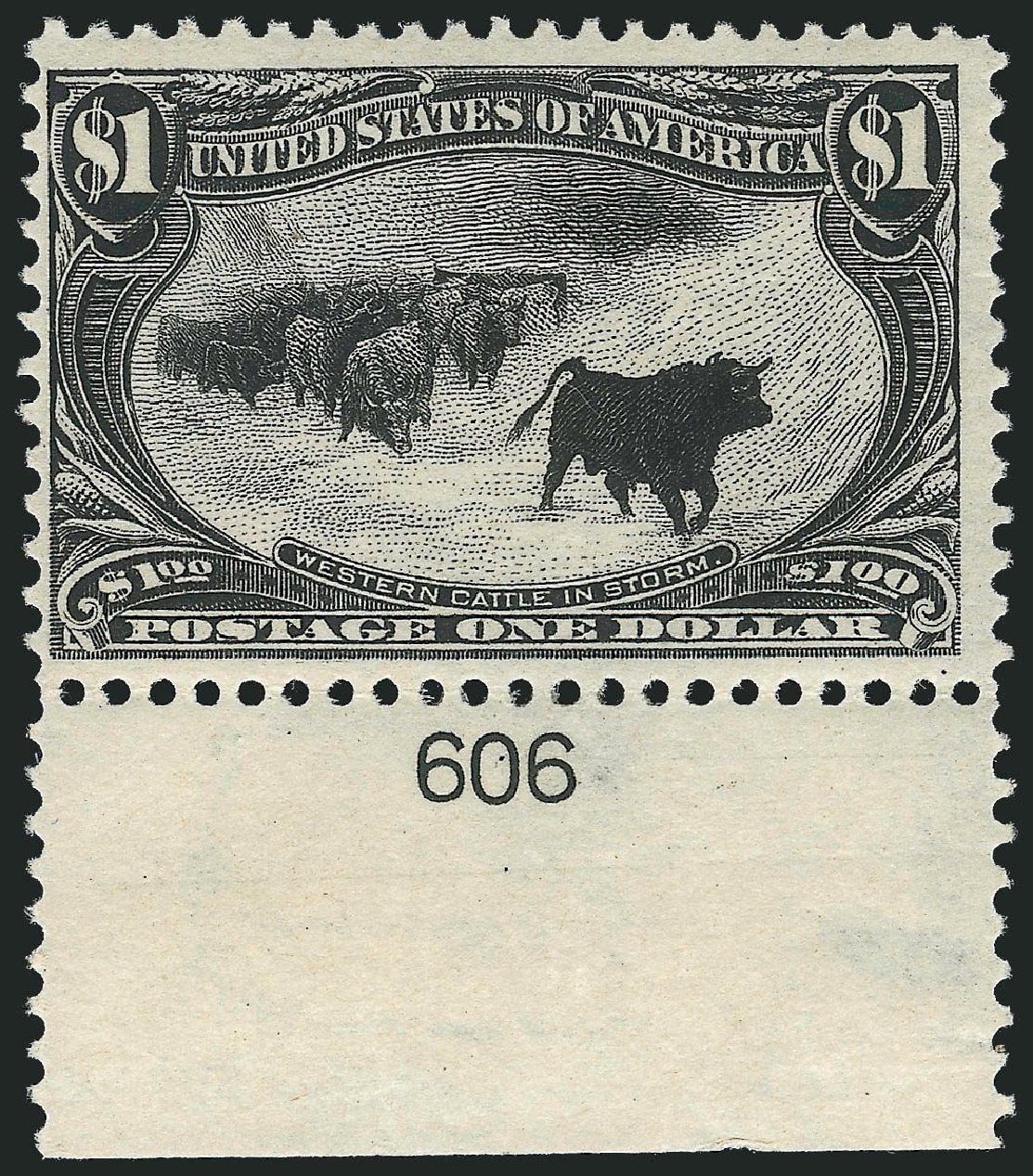 Value of US Stamp Scott # 292 - 1898 US$1.00 Trans Mississippi Exposition. Robert Siegel Auction Galleries, Nov 2013, Sale 1061, Lot 3797