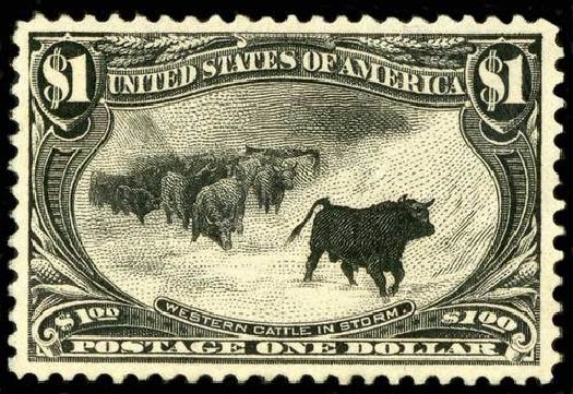 US Stamp Prices Scott Catalogue #292 - US$1.00 1898 Trans Mississippi Exposition. Spink Shreves Galleries, Jul 2015, Sale 151, Lot 237