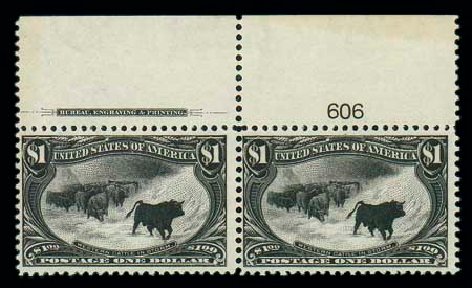 Value of US Stamps Scott Catalogue # 292: 1898 US$1.00 Trans Mississippi Exposition. Matthew Bennett International, Jun 2007, Sale 319, Lot 1318