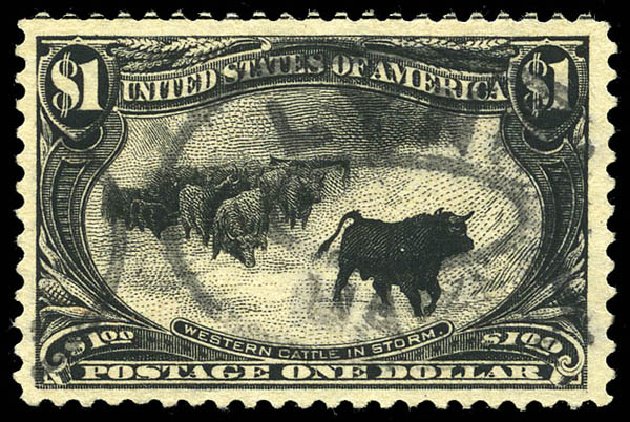 Value of US Stamp Scott #292: 1898 US$1.00 Trans Mississippi Exposition. Matthew Bennett International, May 2014, Sale 350, Lot 428