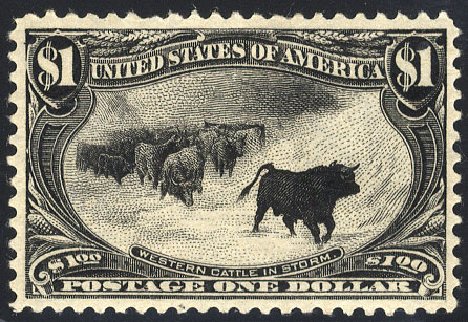 US Stamps Prices Scott #292 - 1898 US$1.00 Trans Mississippi Exposition. Cherrystone Auctions, May 2008, Sale 200805, Lot 218