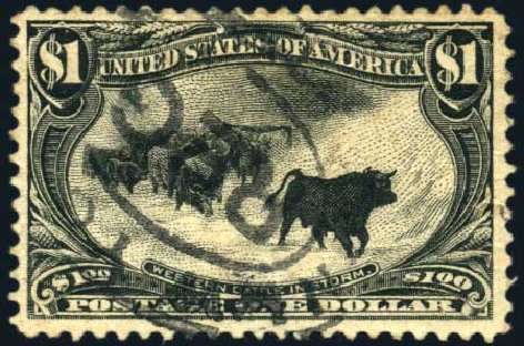 US Stamps Prices Scott Catalogue 292: 1898 US$1.00 Trans Mississippi Exposition. Harmer-Schau Auction Galleries, Oct 2009, Sale 83, Lot 418