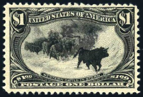 Costs of US Stamps Scott Cat. #292: US$1.00 1898 Trans Mississippi Exposition. Harmer-Schau Auction Galleries, Feb 2010, Sale 84, Lot 1498