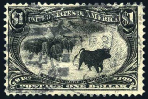Values of US Stamp Scott # 292 - US$1.00 1898 Trans Mississippi Exposition. Harmer-Schau Auction Galleries, Jul 2010, Sale 86, Lot 488